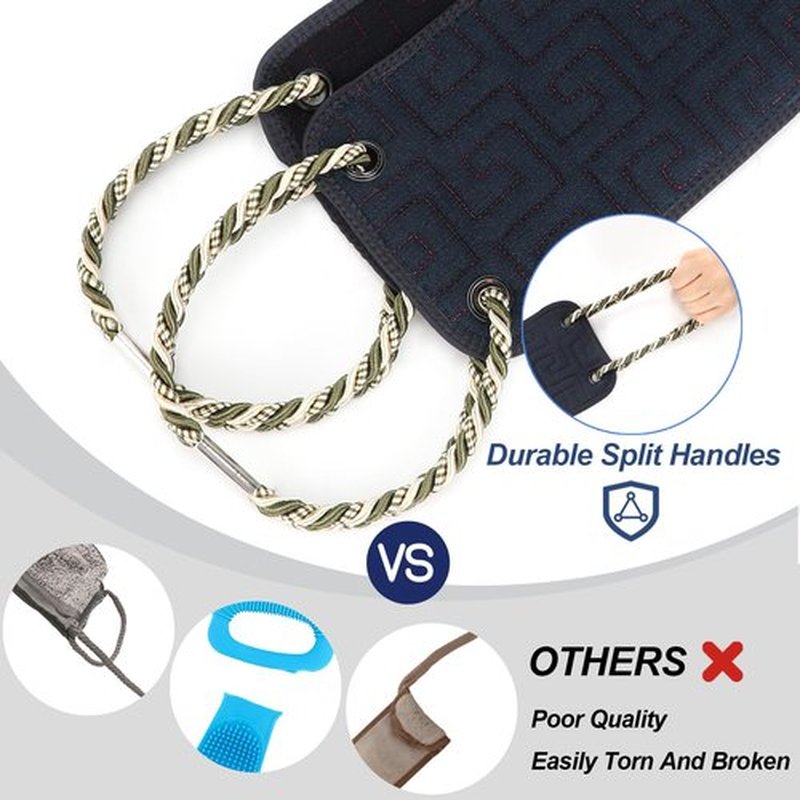 dodiff Exfoliating Back Scrubber for Shower, Double-Sided Widened Back Scrub Washcloth with Handles for Use in Shower, 39 Inches Body Exfoliator Bath Tool to Clean Your Body Deeply for Men & Women