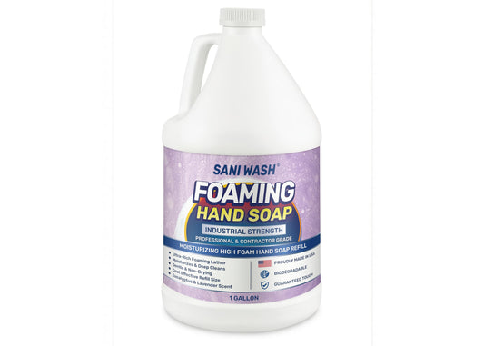 Sani Wash Foaming Hand Soap Refill – 1 Gallon (128 oz) | Professional Janitorial & Commercial Foam Hand Wash, Moisturizing, Non-Irritating, Biodegradable (128 Fl Oz (Pack of 1), Lavender & Eucalyptus)