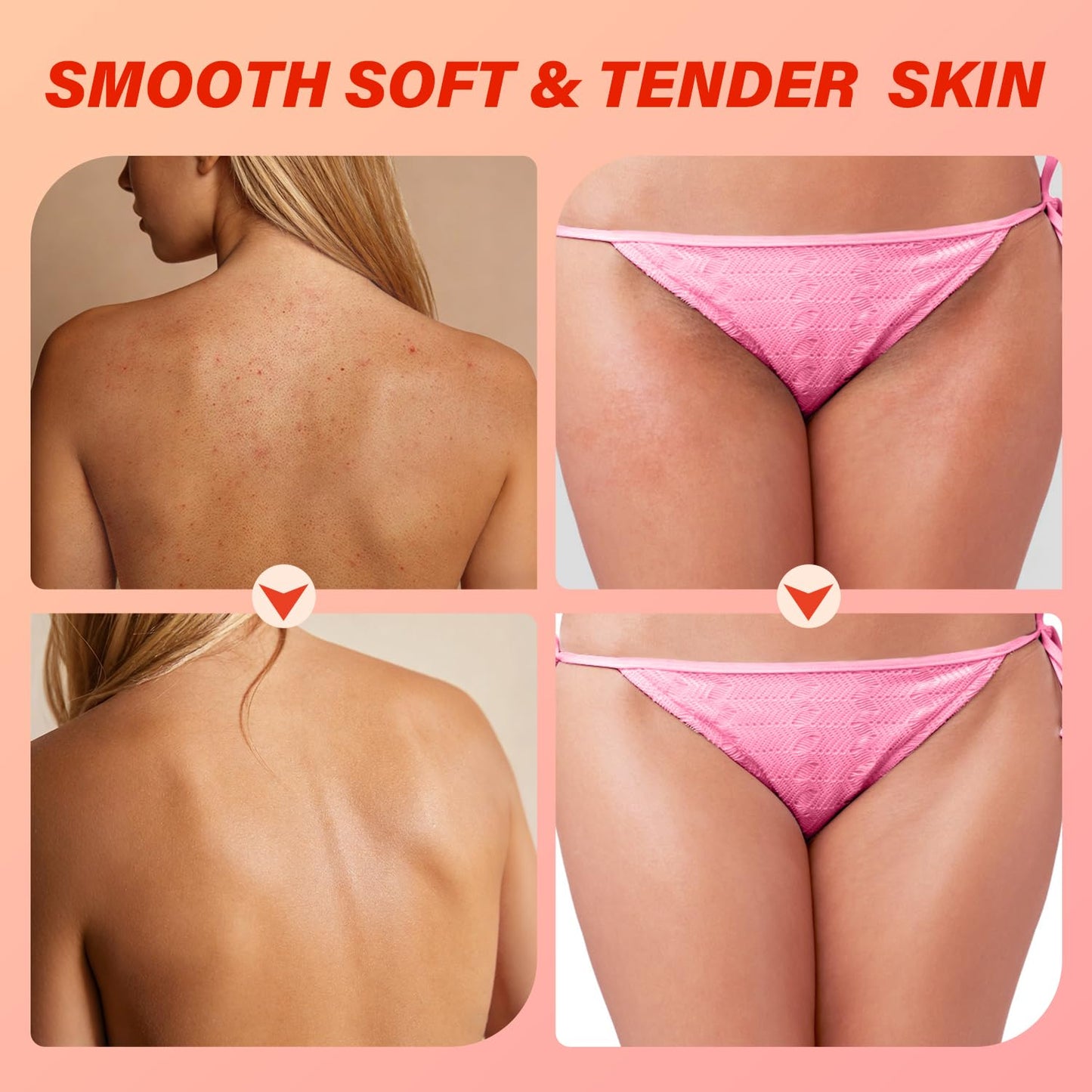Body Scrub Soap Bar, Peach Exfoliating Bar Soap for Bikini Area Underarm & Bumpy Skin, Pre-Shave Softening Bar Soaps with BHA Salicylic Acid & Moisturizing Shea Butter, All Skin Types, 3.53 oz Each