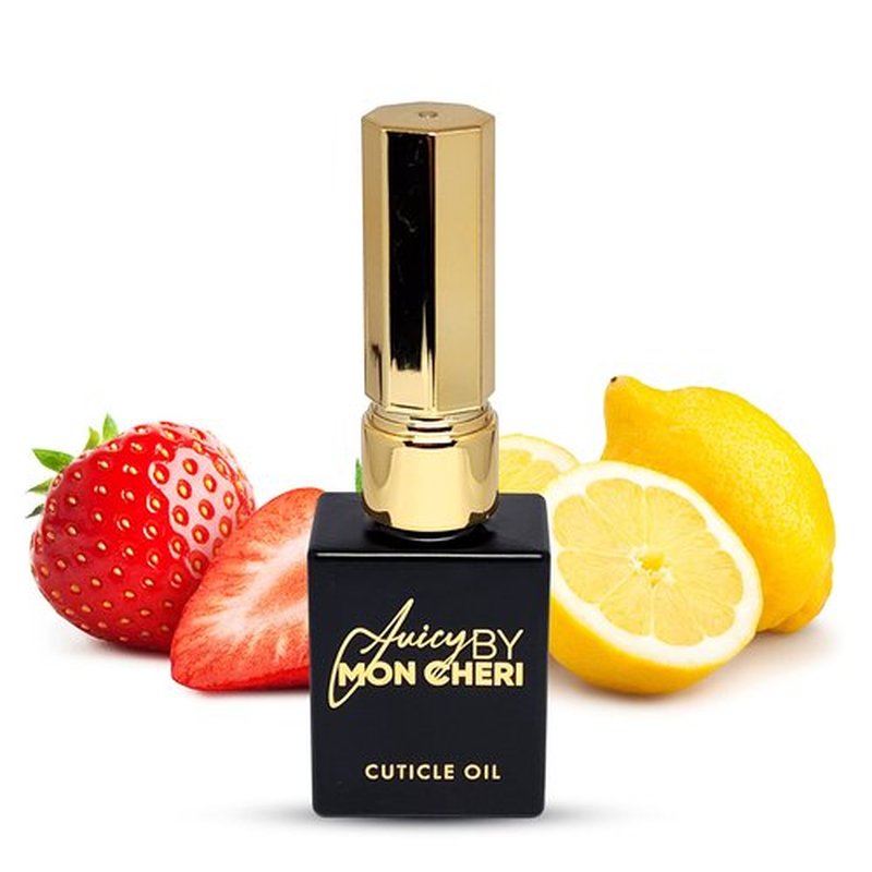 Nail Cuticle Oil by Juicy By Mon Cheri - 10ml Size for Hydrating, Healing Repairing Cuticles Care (Strawberry Lemonade Golden Touch)
