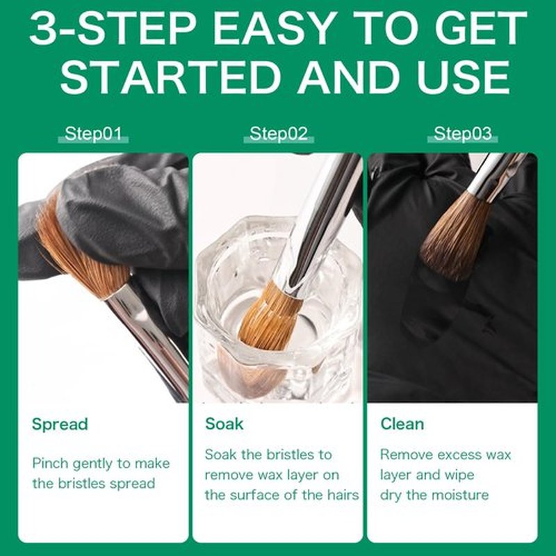 Shine Chance 4Pcs Acrylic Nail Brushes Set, Kolinsky Acrylic Nail Art Brush, Art Design & Polish Mistake Cleaning Manicure Tools for Women Acrylic Application (Size 4 8 12 16)