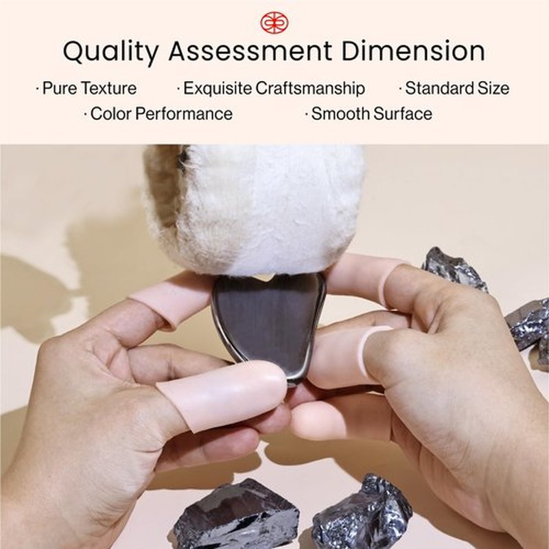 Rena Chris Gua Sha Facial Tools, Natural Terahertz Guasha, Manual Massage Sticks for Jawline Sculpting and Puffiness Reducing, Gua Sha Scraping Massage Tool, Skin-Care Tool (Silver-Grey)