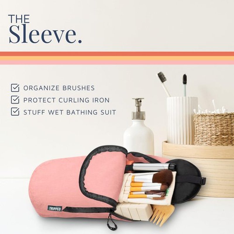 Toiletry Bag Kit Set: Hanging Travel Toiletry Bag + 311 TSA Cosmetic Liquid Bag + Ultralight Accessory Organizer Pouch (Dusty Rose)