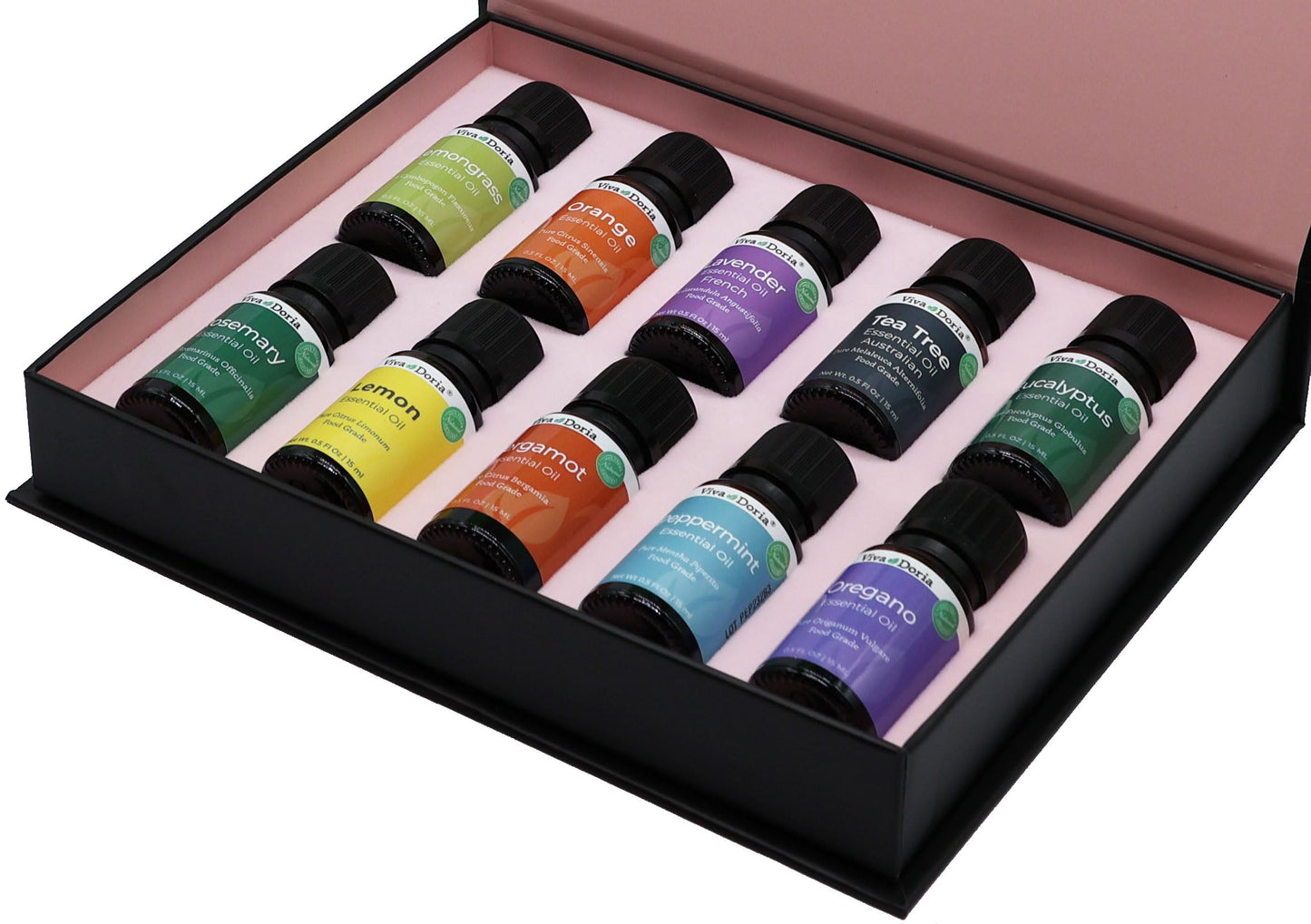 Viva Doria Food Grade Essential Oil Set - Top 10 Blends for Diffusers, Home Care, Candle Making Scents, Fragrance, Aromatherapy, Humidifiers