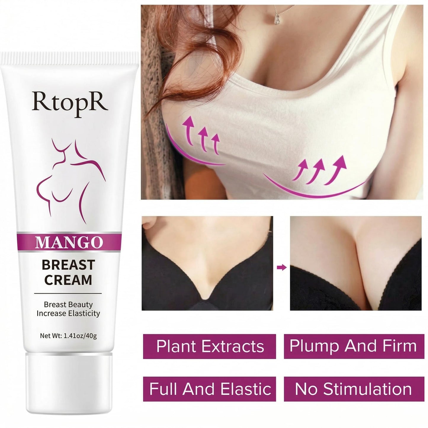 BIOKUSY Breast & Butt Enhancement Cream Set for Women, Total 2.82 Ounces