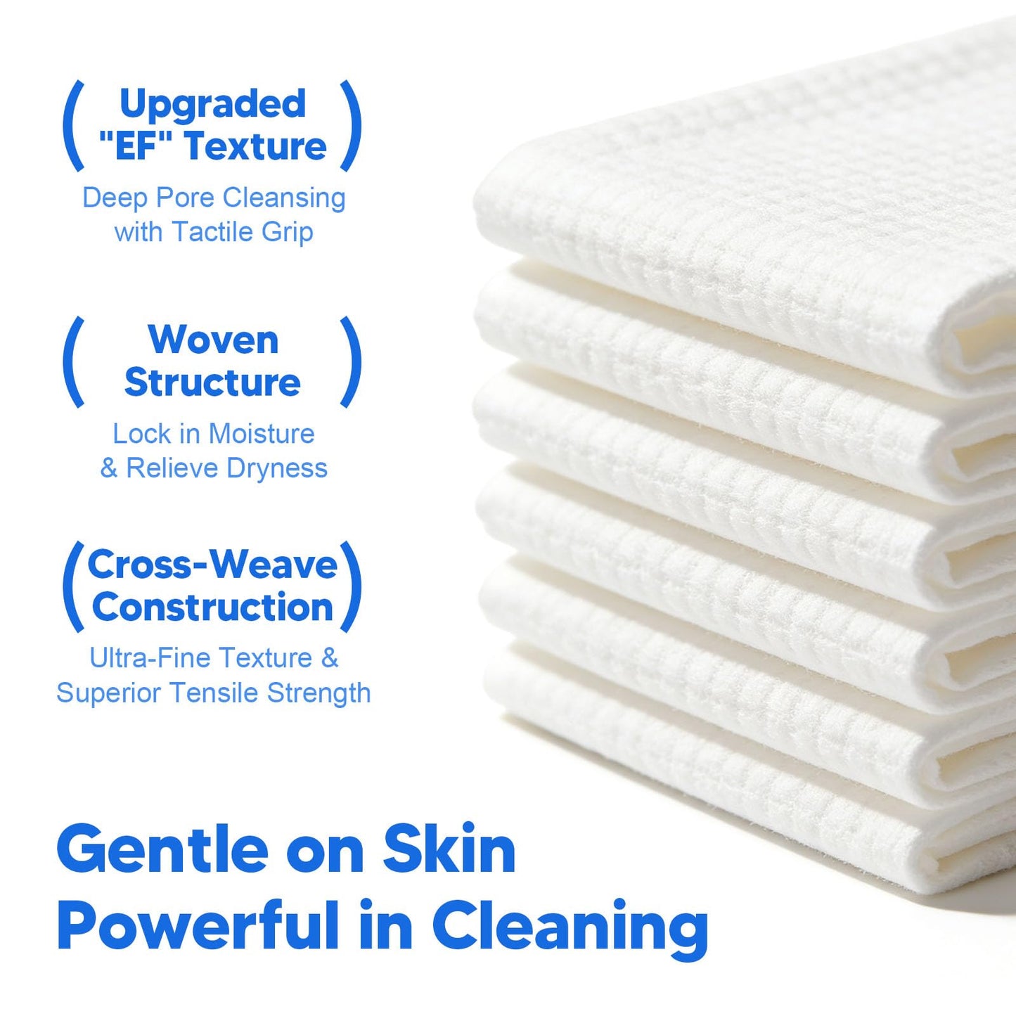 KODAMO Disposable Face Towels – 2 Pack (100 Count) – Ultra Soft & Thick Biodegradable Makeup Remover Cloths – Lint-Free Facial Cleansing Cloths in Paper Box