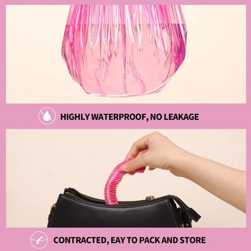 LEOBRO Disposable Shower Caps, 100PCS Large Shower Caps, Shower Caps for Women Disposable, Thick Plastic Hair Caps Plastic Shower Caps, Plastic Caps for Hair Treatment, Large Size 19.3 INCH, Pink