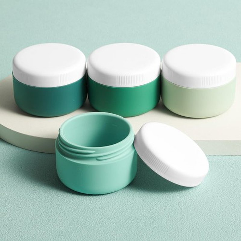 Kuangre Travel Containers for Toiletries, Silicone Cream Jars BPA Free, TSA Approved 2oz Travel Size Containers, Leak-proof Travel Essentials with Lid for Cosmetic Face Hand Body Cream (4 Pack)