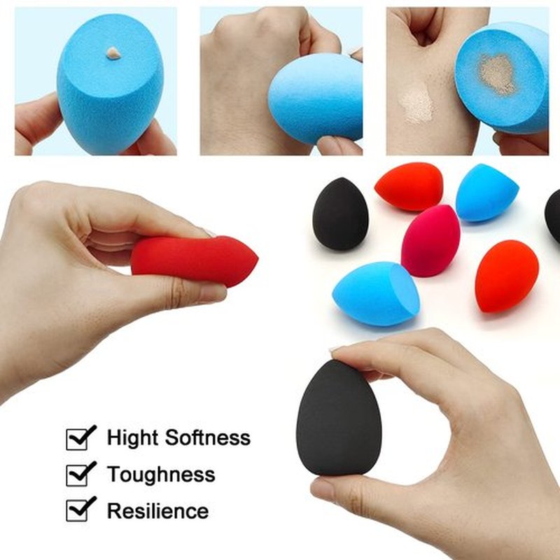 Makeup Sponge Holder Set,Makeup Blending Sponge Storage Drying Rack and Cute Silicon Sponge Carrying Travel Case with 4 Pieces Makeup Sponge Egg for Liquid and Powder