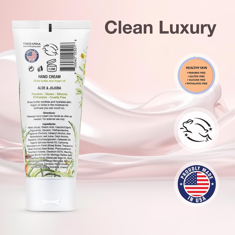 Aromatherapy Hand Cream for Dry Skin - Shea Butter & Aloe Scent | Vegan Moisturizing Lotion, 3 Oz