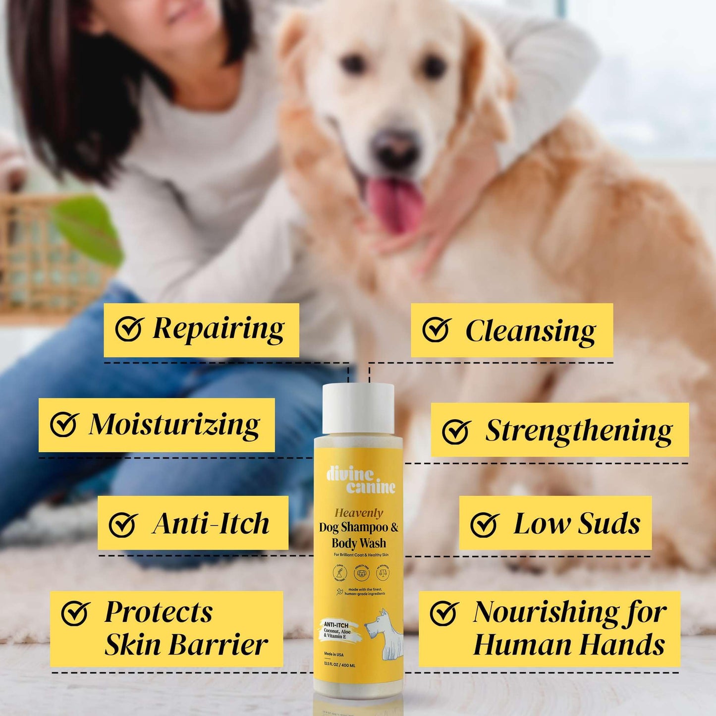 Divine Canine Anti-Itch Dog Shampoo & Body Wash - Sensitive Skin - 13.5oz