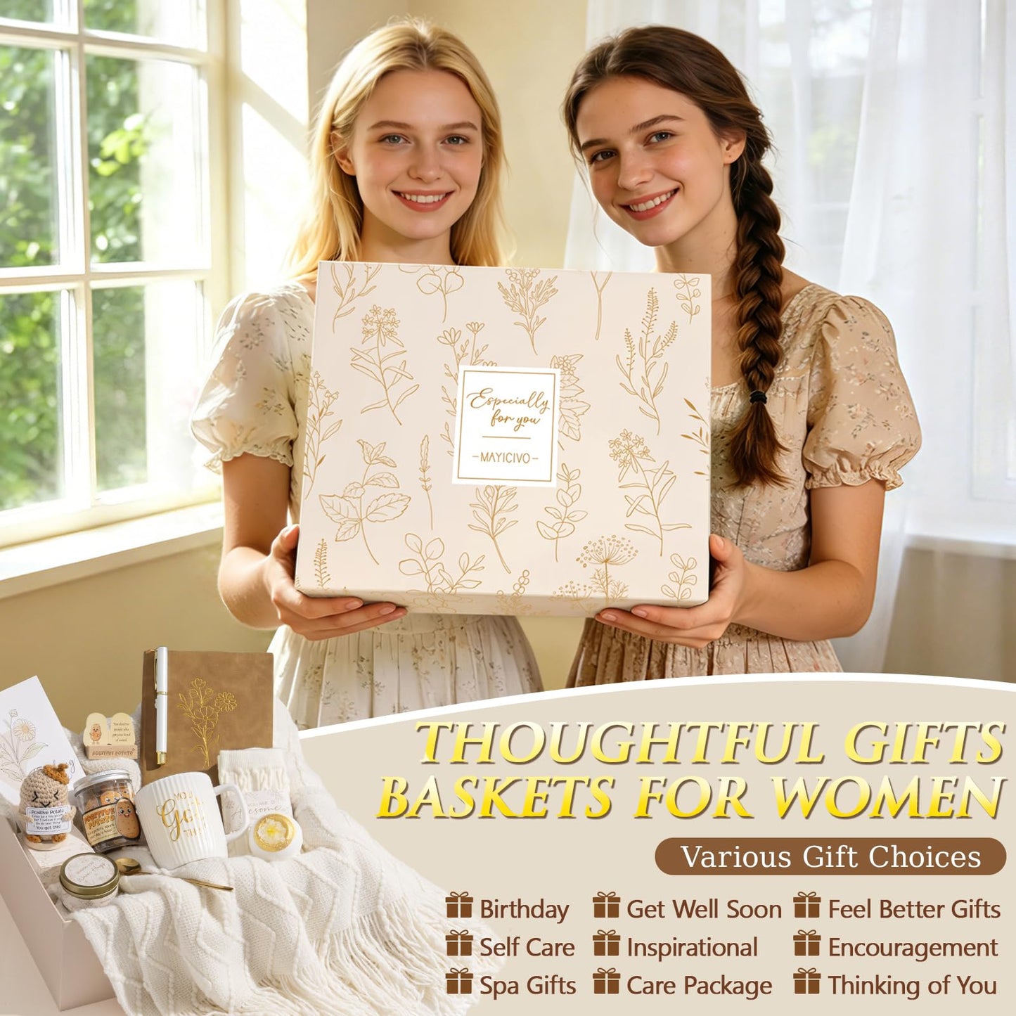 Get Well Soon Gifts Baskets for Women, Spa Self Care Package After Surgery