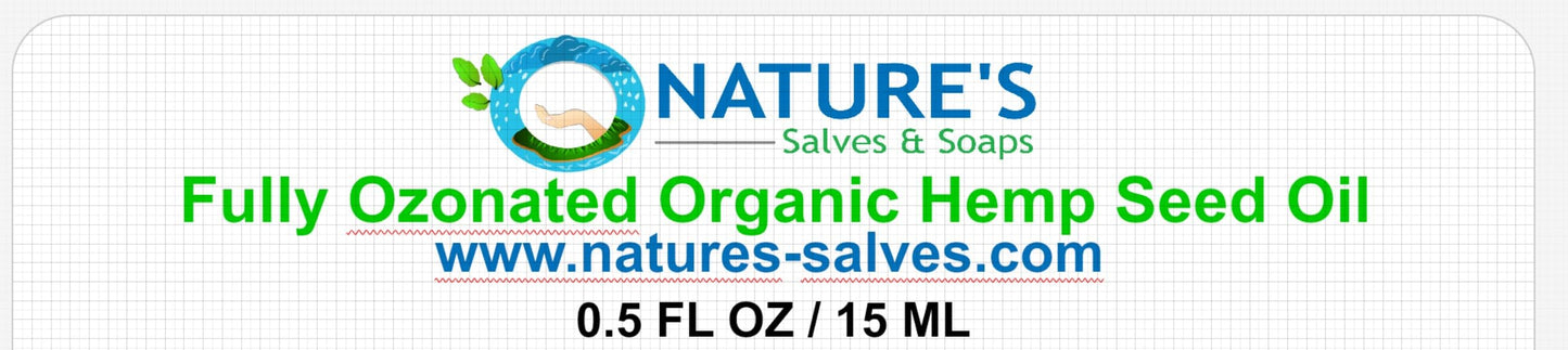Nature's Salves and Soaps Ozonated Organic Hemp Seed Oil 0.5 fl oz Skin Moisturizer