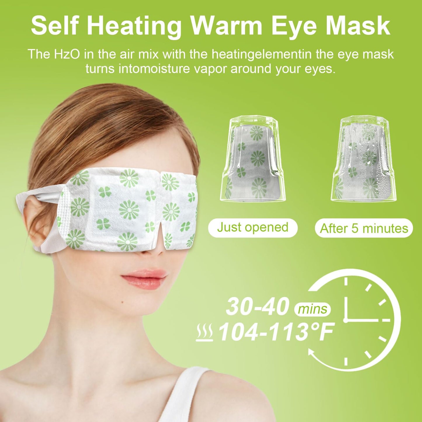Mnswand 10 Packs Steam Eye Mask, Wormwood Steam Eye Masks Disposable, Self-Heating Relief Heated Eye Mask for Fatigue, Perfect for Home, Sleep, Spa & Travel