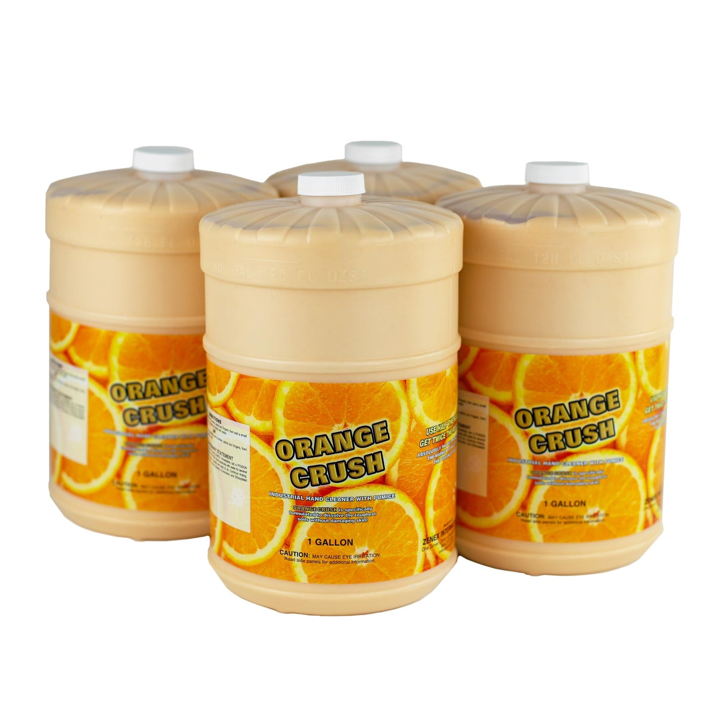 Zenex Orange Crush Hand Soap with Pumice and Skin Conditioners - Industrial Hand Cleaner | Citrus Crème Scent | Dissolve Tough Soils | Does Not Dry Out Skin | 1 Gallon (4-Pack)