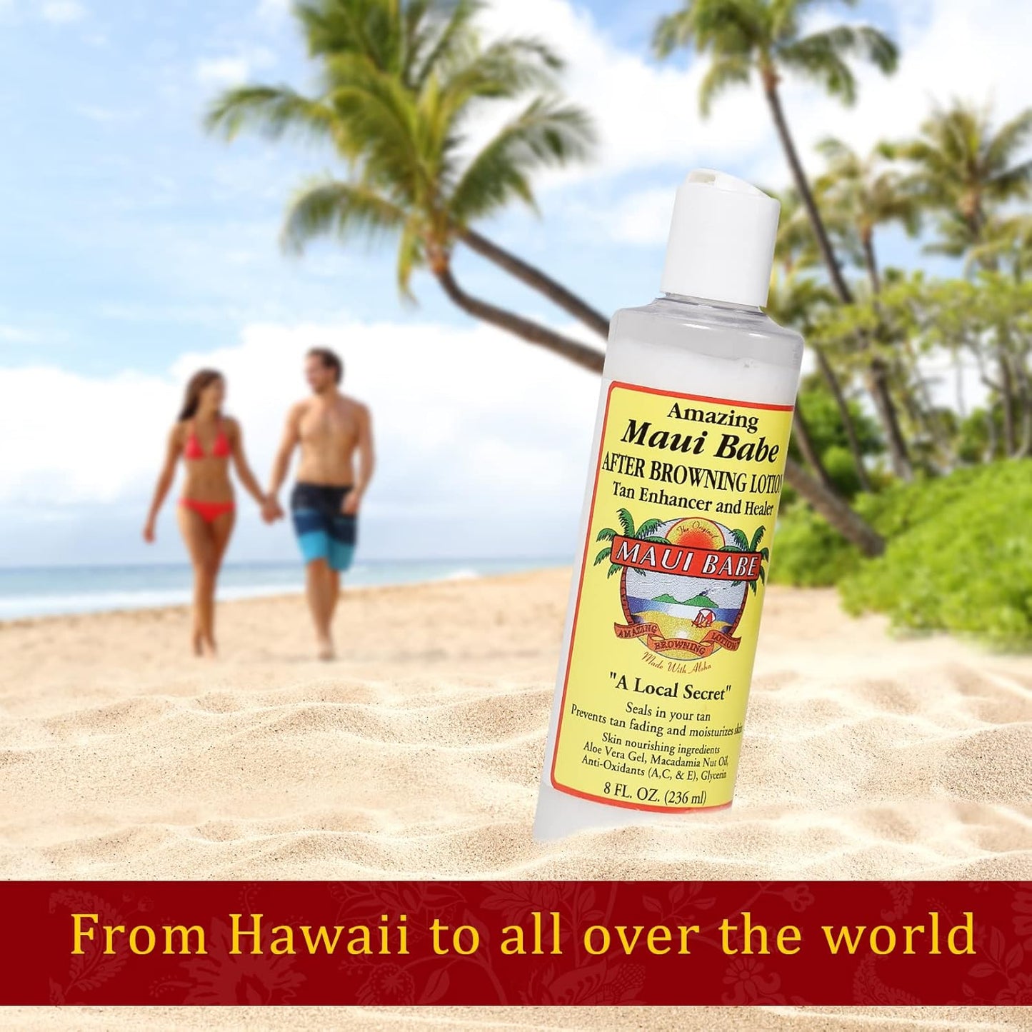 Maui Babe Browning Lotion - Achieve a Perfect Sun Tan | 8 Ounces, 2-Pack