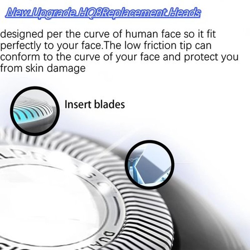 HQ8 Heads Compatible with Philips Norelco Aquatec Replacement Blades&for Philips Norelco HQ8 Replacement Heads,Razor Blades for Philips Norelco Aquatec Replacement Heads PT720 AT880 AT810 Etc Models