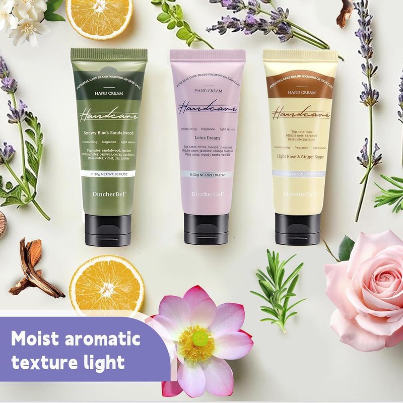 Hand Cream Gift Set - Travel Size Scented Lotion for Dry Skin | Perfect Holiday Gift for Men & Women, 6 x 1.0 oz