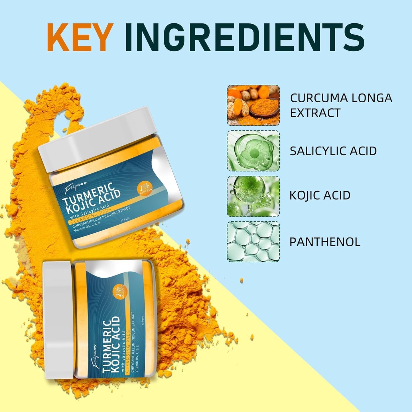 Turmeric Acid Pads for Face: Exfoliating, Cleansing & Clarifying