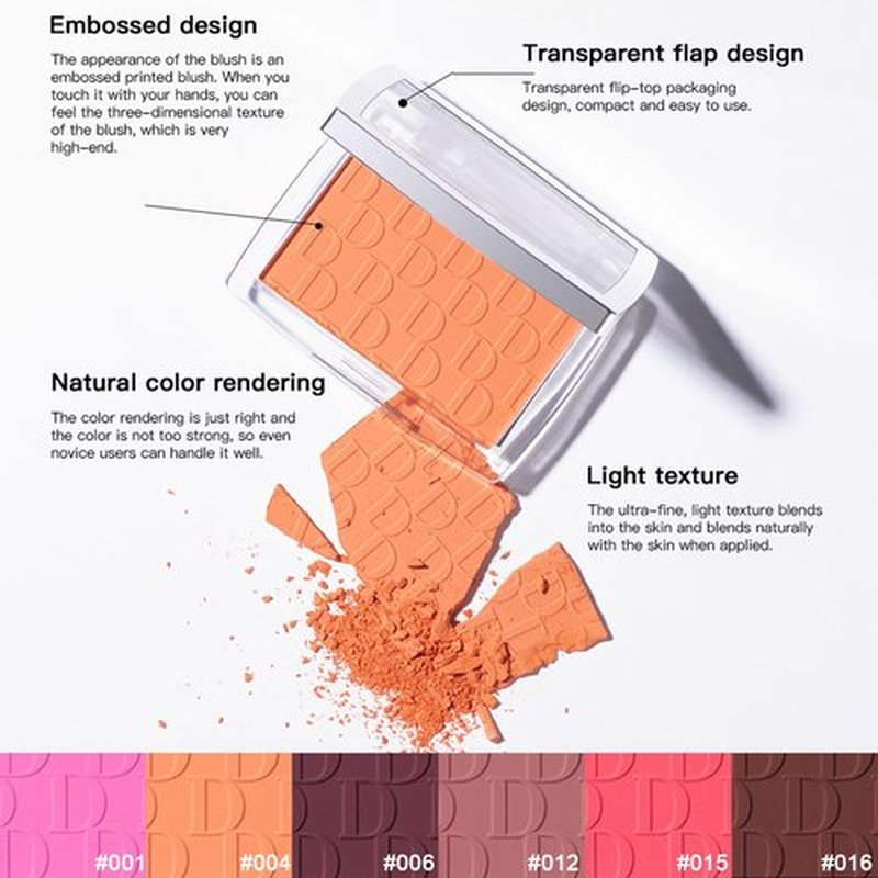 Jutqut Powder Blush, Radiant Glow Face Blusher, Matte Blush for Cheeks, Blendable Formula, Lasting Moisturizing, Ultra Fine Lightweight Texture(#006 Berry)