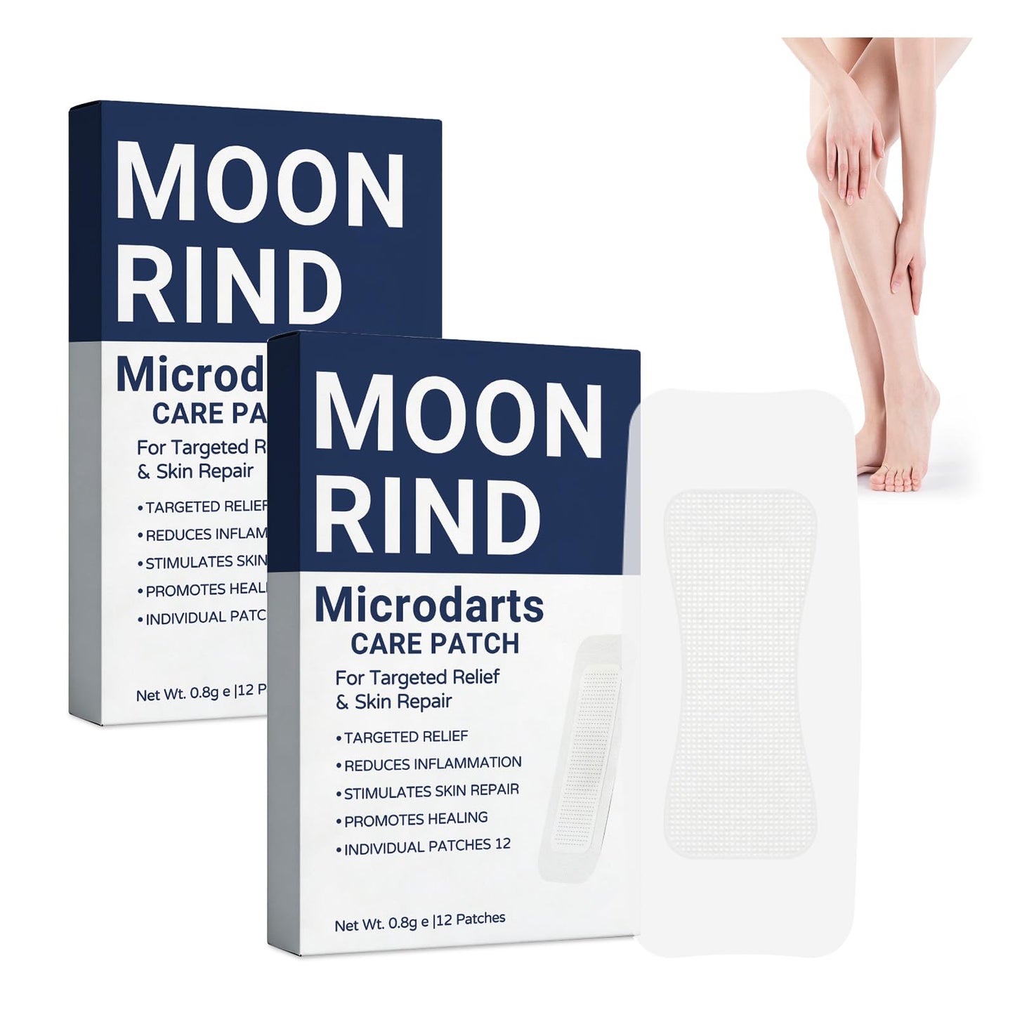 HENGRUNXIN Moonrind Vein Target Microdarts Care Patch, Relieve Leg Discomfort, Effectively Moisturizes, Deep Moisturizing Skin Treatment Mask for Leg Fatigue and Soreness (2PCS, 2 Box)