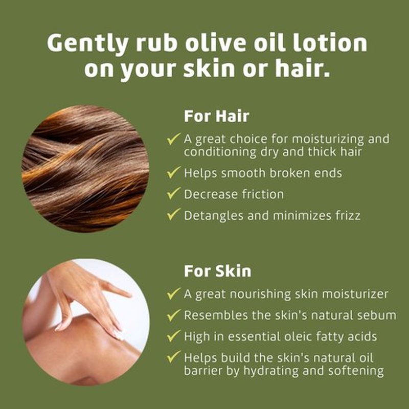 De La Cruz Pure Olive Oil - Natural Expeller Pressed Olive Oil for Hair and Skin - Lightweight Body Oil for Dry Skin 2 Fl Oz (2 Bottles)