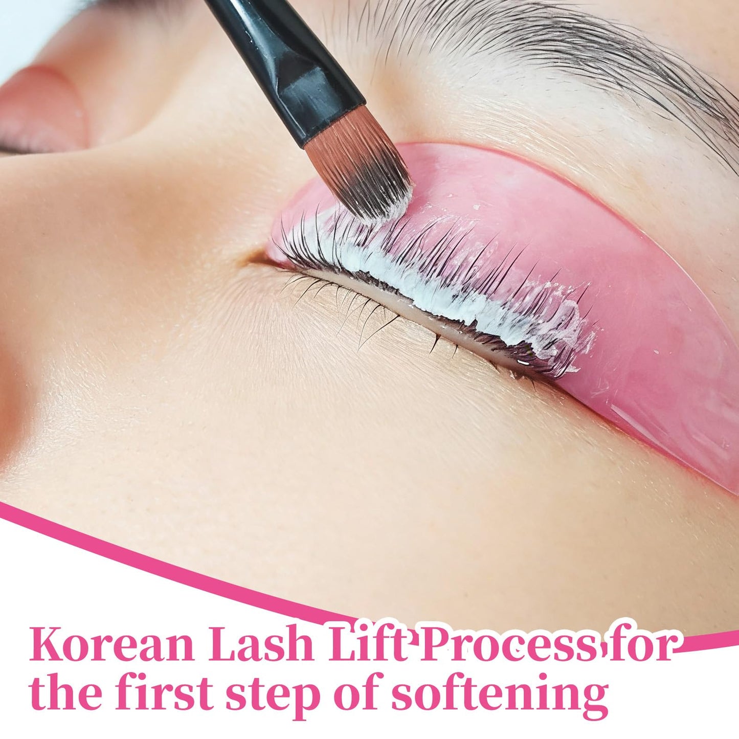 8Pcs Lash Lift Shields Flat, 1mm Thin Korean Lash Lift Pads for Eyelash Straightening and Lifting Super Sticky Glueless Reusable Silicone Lashes Rods for Eyelash Perm Lamination Salon Use(Rose)