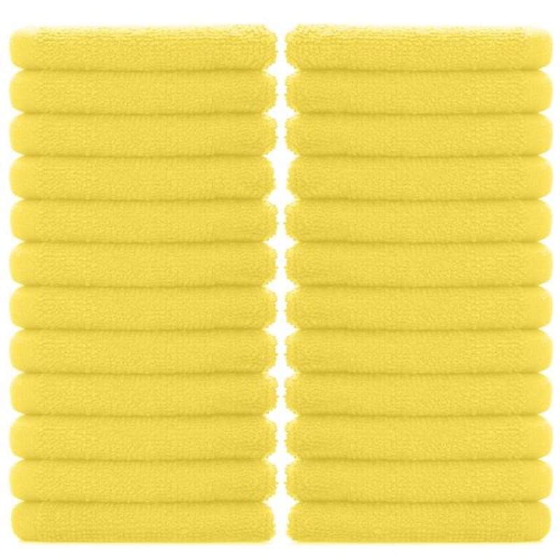 DAN RIVER 100% Cotton Washcloths 24 Pack Premium Quality Face and Body Cloth, Quick Dry Essential Towels for Bathroom, Hand, Kitchen & Cleaning, Baby Rugs | 12X12 in | 400 GSM | Primrose Yellow