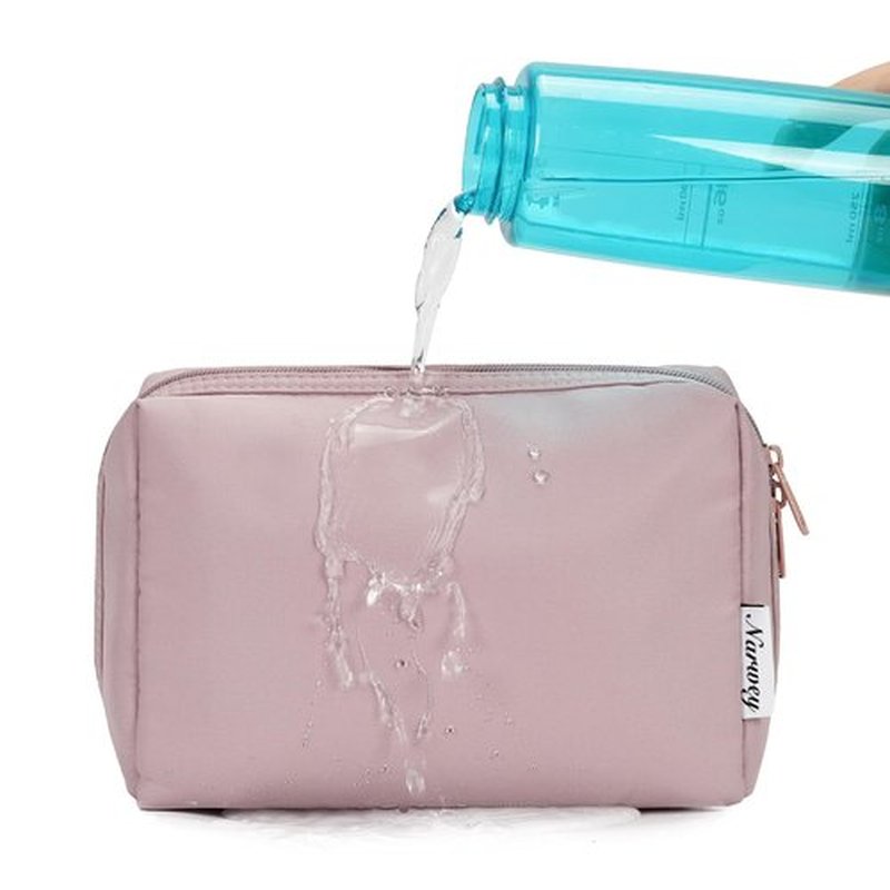 Large Makeup Bag Zipper Pouch Travel Cosmetic Organizer for Women (Large, Dusty Rose)