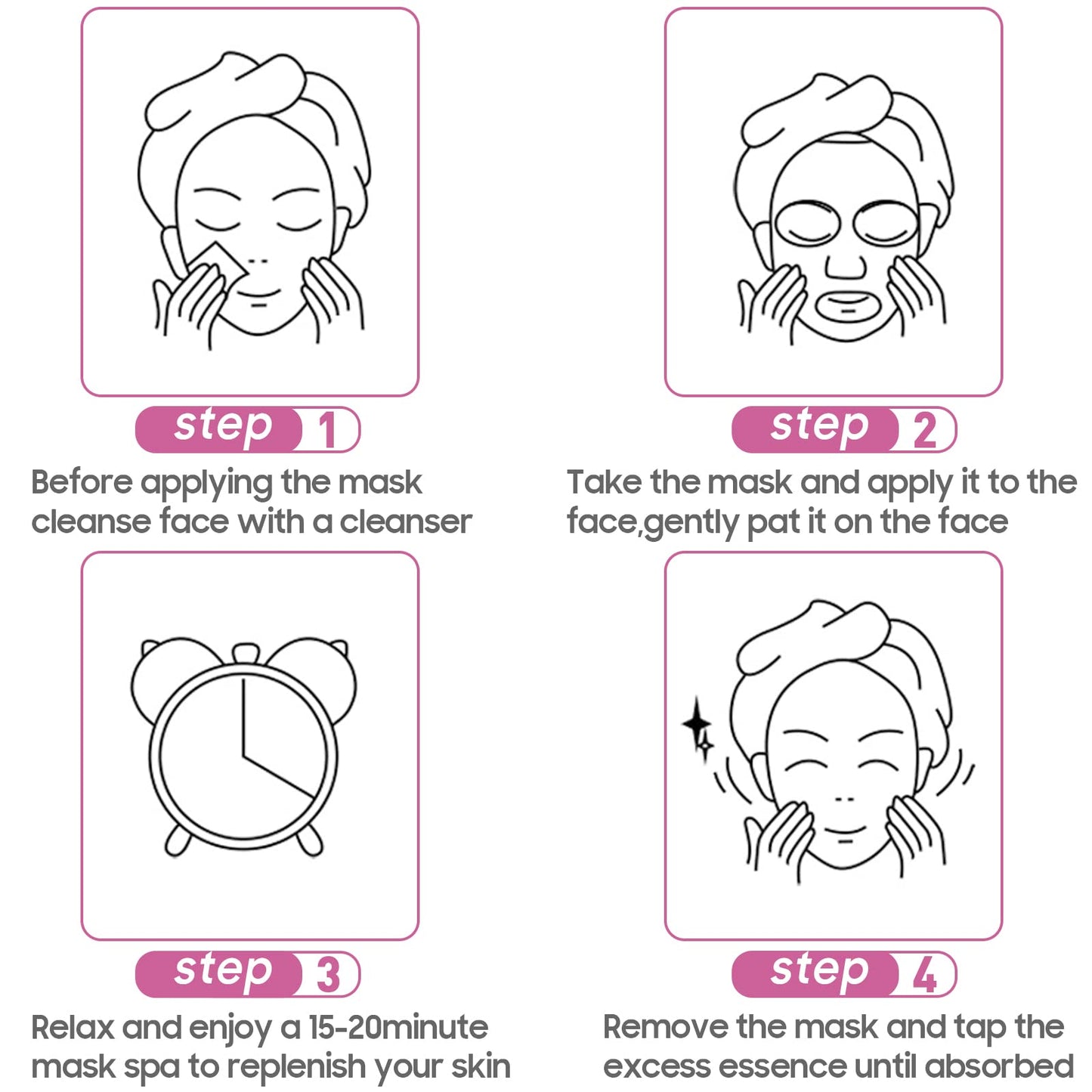 Jakuva 12PCS Deeply Moisturizing Facial Masks,Collagen Face Mask Facial Patches for Anti-Aging,Anti Wrinkle & Face Skincare,Firm Skin Softening Facial Pads,Rose Pink
