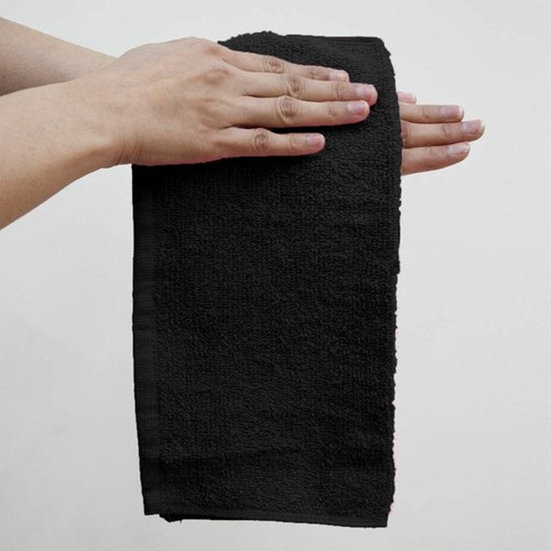 DAN RIVER 100% Cotton Washcloths 12 Pack Premium Quality Face and Body Cloth, Quick Dry Essential Towels for Bathroom, Hand, Kitchen & Cleaning, Baby Washcloths | 12X12 in | 400 GSM | Black