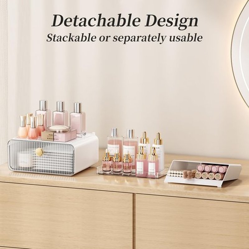 GPREESUS 2-Tier Makeup Organizers Countertop,Versatile Bathroom Counter Organizer,Cosmetic Make Up Organizers for Vanity,Cute Skincare Organizer (Clear)