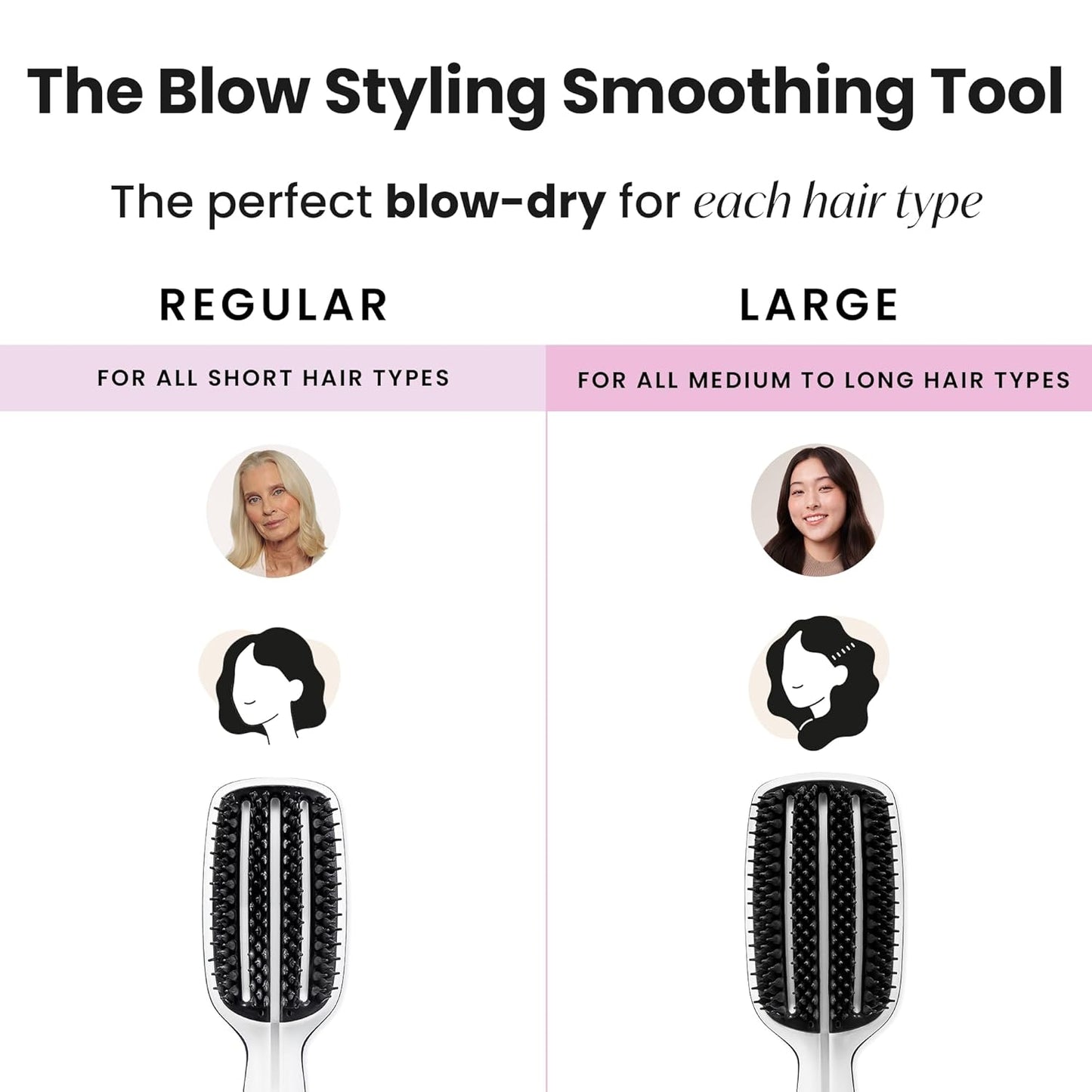 Tangle Teezer Blow Styling Smoothing Hairbrush Tool, Gentle and Fast Drying for Medium & Long Hair, Half Size