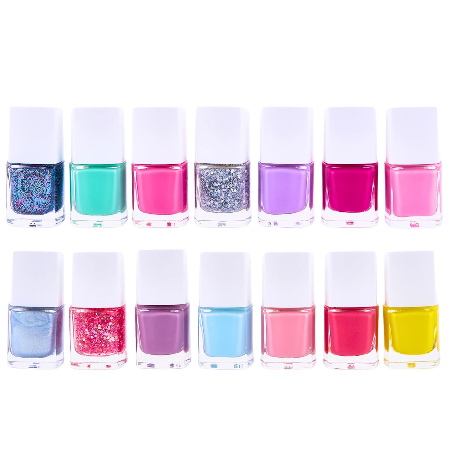 SIMPLE PLEASURES 17-Piece Unicorn Kids Nail Polish Set for Girls – Includes Non-toxic Nail Polish For kids with Gems, Stickers & Nail File - Gift Set for Girls Ages 7-12
