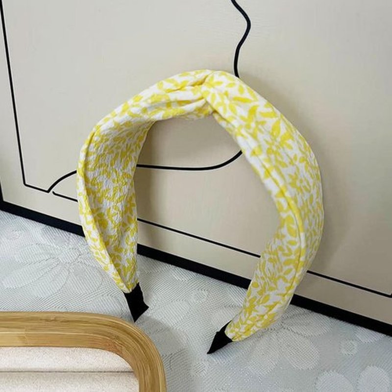 KOVOLITU 4 Pack Small Floral Printed Headbands Wide Knotted Headbands for Women Cross Knot Fashion Hair Bands