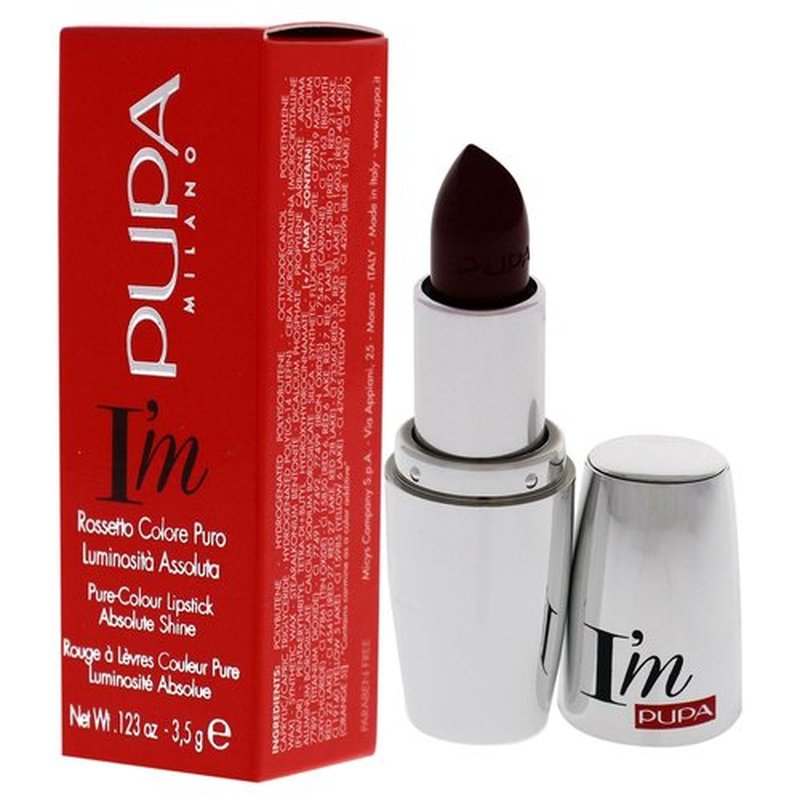 Pupa Milano I Am Pure-Colour Lipstick - Intense Color And Absolute Brightness - High Concentration Of Pigments - Lightweight And Flawless - Melts Perfectly On Lips - 308 Burgundy - 0.123 OZ