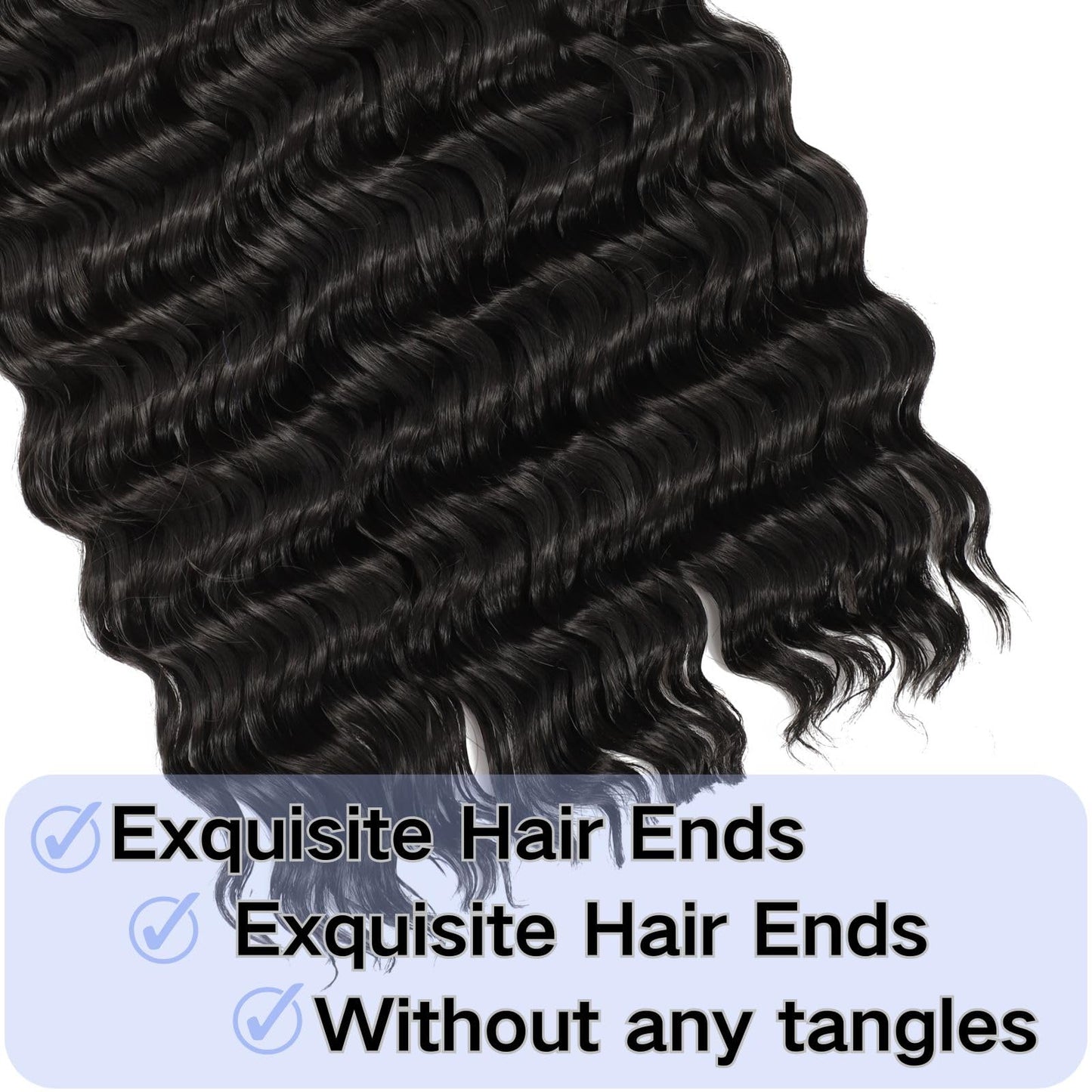 Deep Bulk Hair For Braiding HairWet And Wavy Deep Wave Bulk Hair 18inch 200g,Quality Synthetic Micro Braiding Hair Extensions for Boho Braids No Weft (2Pack 18inch Natural Color)