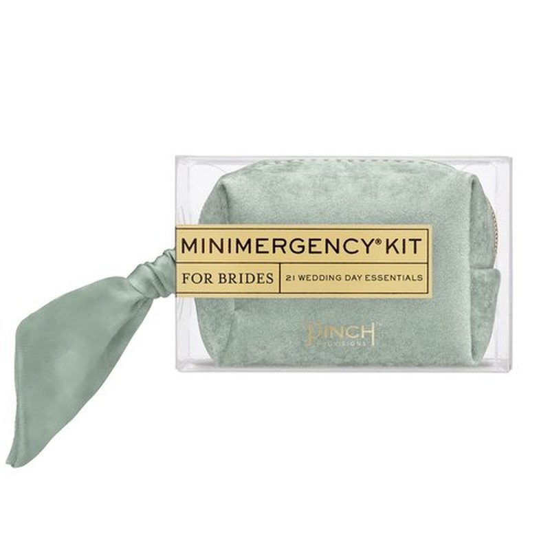 Pinch Provisions Minimergency Kit for Brides, Velvet Sage, Includes 21 Must-Have Emergency Essential Items for Your Big Wedding Day, Compact, Multi-Functional Zipper Pouch, Perfect Survival Kit Gift