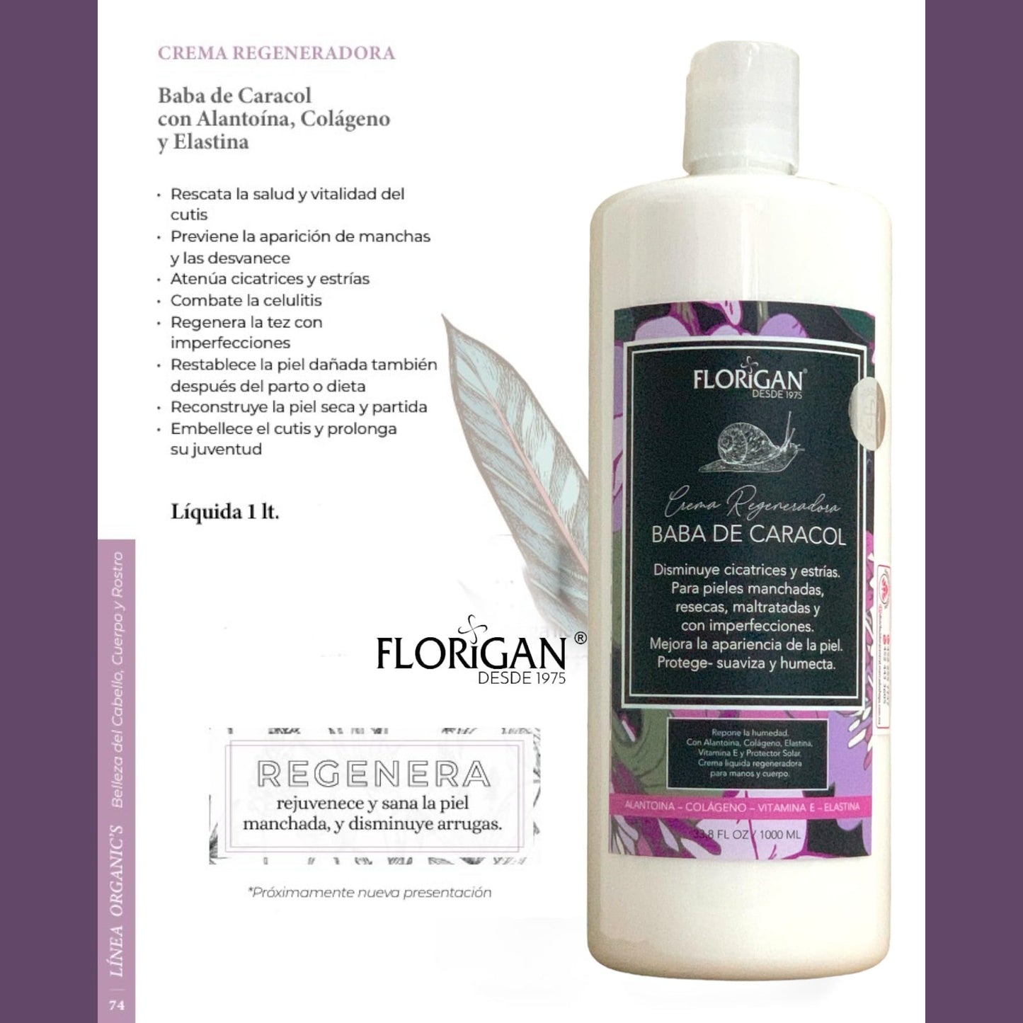 Florigan Face and Body Dynamic Lotion Baba de Caracol 1lt