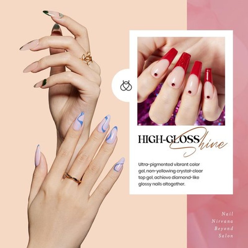 Beetles Gel Nail Polish Set, 36 Colors Neutral Pink Red Blue Green Brown Gold Glitter Gel Nail Polish with Base Coat Glossy Matte Top Coat Gel Polish Spring Gel Valentines Gifts for Women