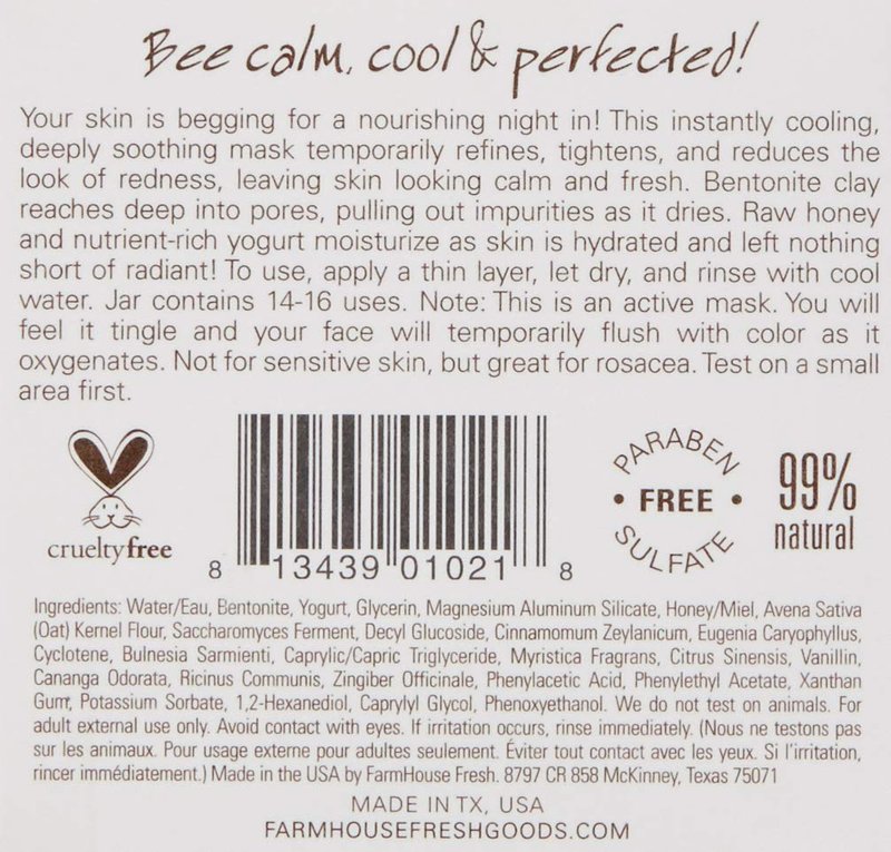 FarmHouse Fresh Pajama Paste - Soothing Active Yogurt Mask | 3.2 Fl Oz