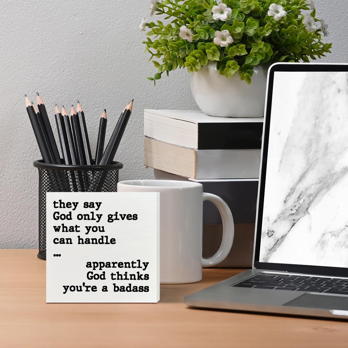 Funny Cancer Warrior Gifts for Women Men, Birthday Gifts for Cancer Patients Inspirational Cancer Survivor Gifts, Cancer Support Fighter Encouragement Gifts, Cancer Humor, Wooden Box Sign