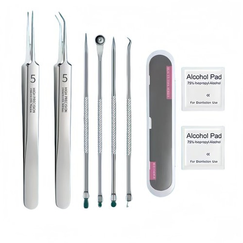 Usiveinborn Blackhead Remover, Usiveinborn Tweezers, Self Clip 0.05 Mm Tweezers, Professional Facial Blackhead Remover Tweezers, Blackhead Remover Tweezers (C)