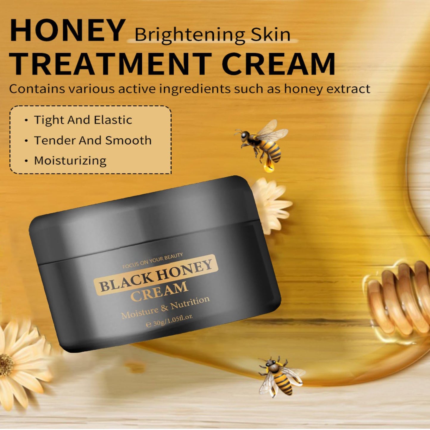 Grospe Black Honey Face Moisturizer Cream,Anti-Aging Cream with Squalane Facial Moisturizer for Women Deep Hydrating Face Cream for Dry Skin Dark Spots & Wrinkles Barrier Repair & Firming,1.05 Fl Oz