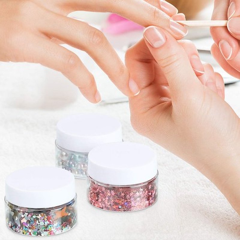 Patelai 4 Pieces Round Clear Wide-mouth Leak Proof Plastic Container Jars with Lids for Travel Storage Makeup Beauty Products Face Creams Oils Salves Ointments DIY Making or Others (White,1 Ounce)