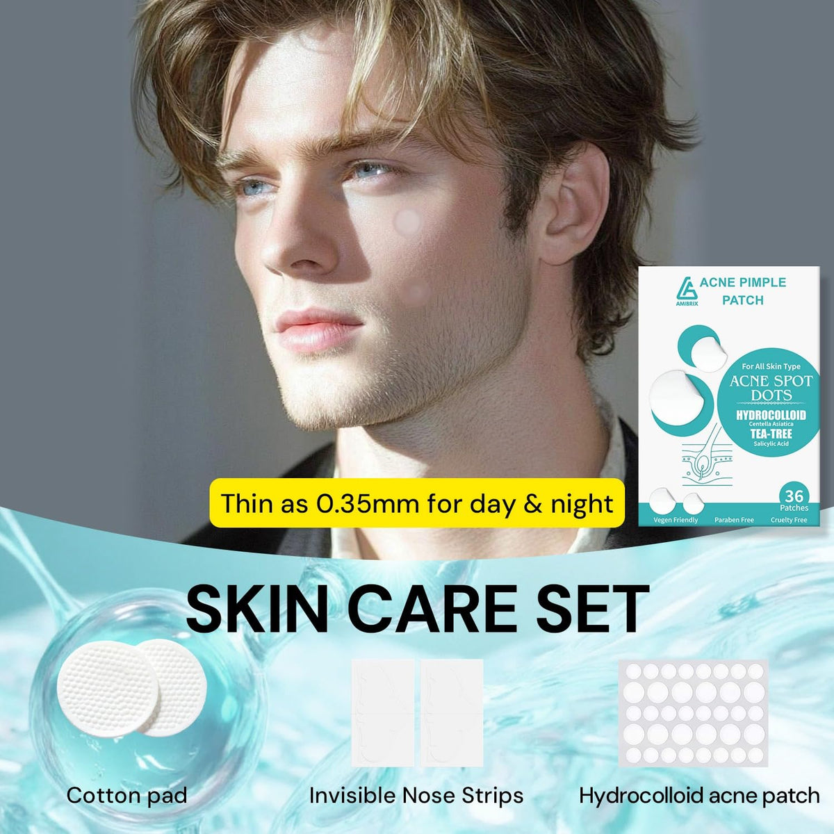 Hydrocolloid Acne Pimple Patches for Face – Nighttime Spot Stickers for Zits & Blemishes, Acne Healing Dots with Salicylic Acid, Korean Skincare Spot Treatment,Suitable Under Makeup