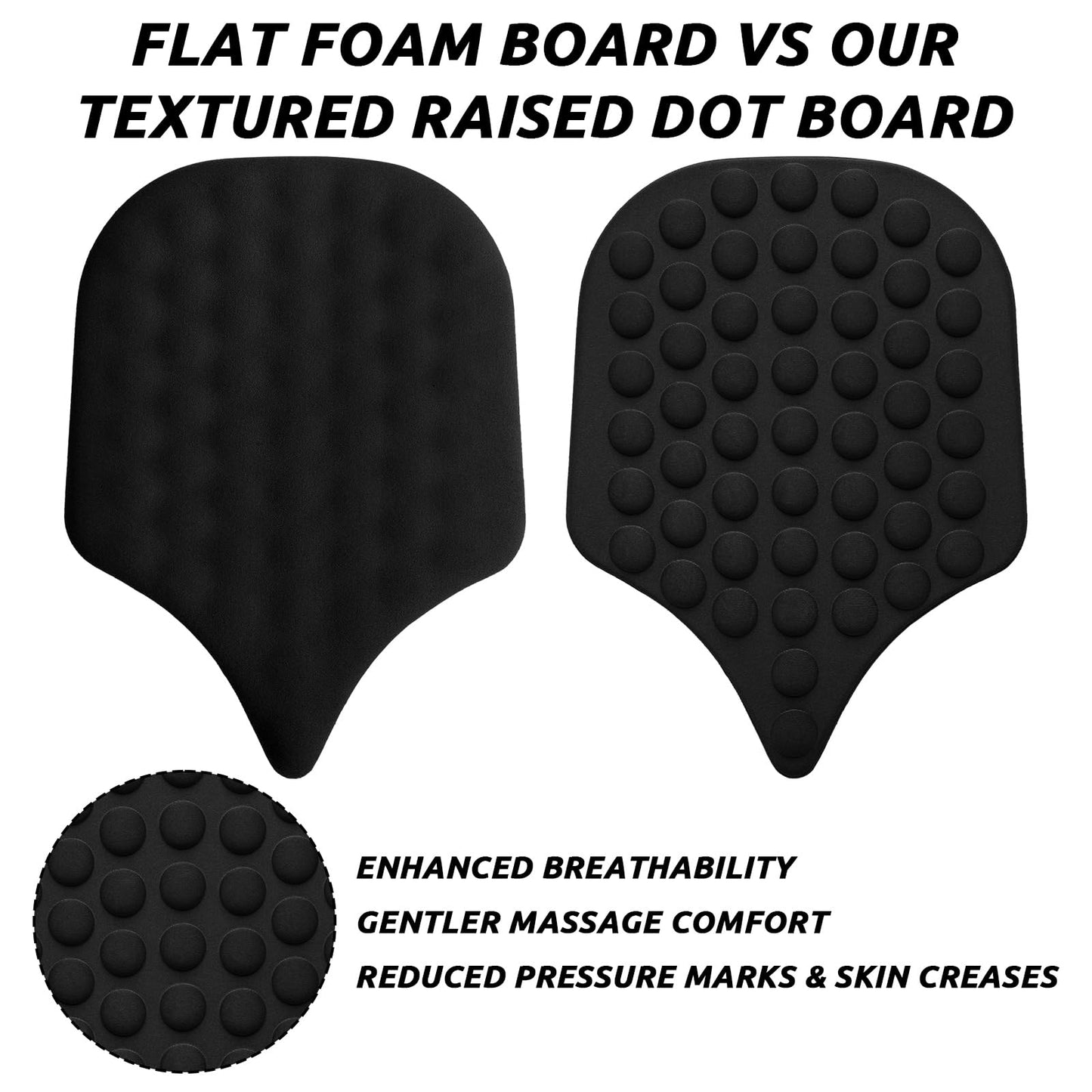 Outus Back Lipo Foam Compression Board Backboard with Bubble Massage, Soft Foam Back Compression Pad(Black)