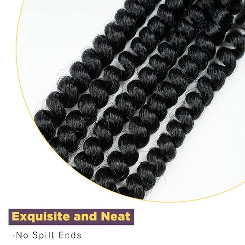 JOEDIR HAIR Spring Twist Crochet Hair 8 Inches 8 Pieces/Pack Black Synthetic Spring Curl for Black Women Brading Hair Extension (Color:1B)