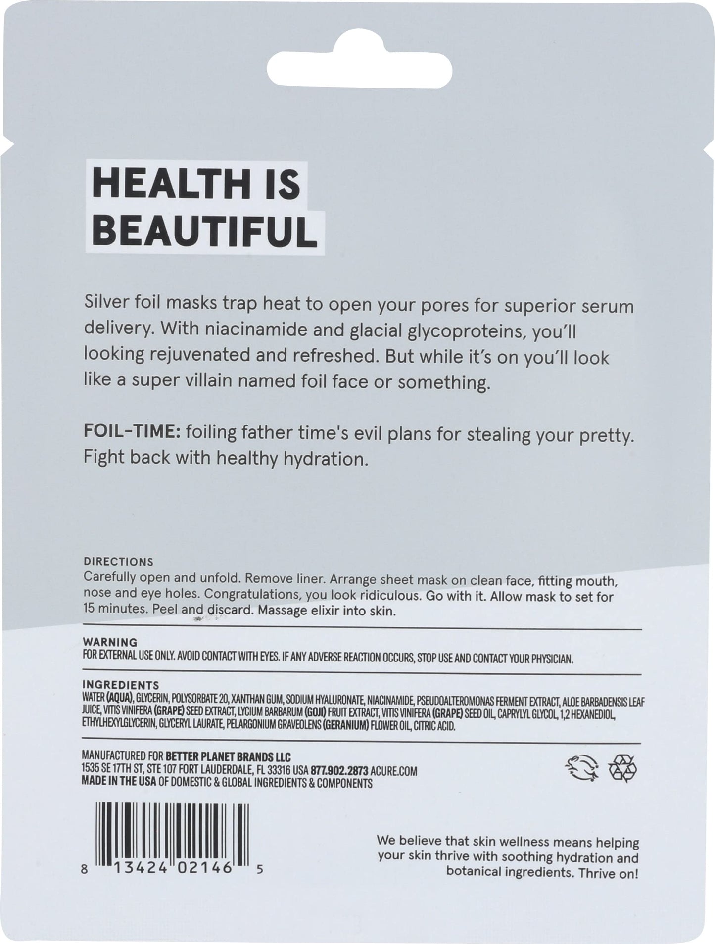 Acure, Face Mask Fortifying Silver, 0.68 Fl Oz