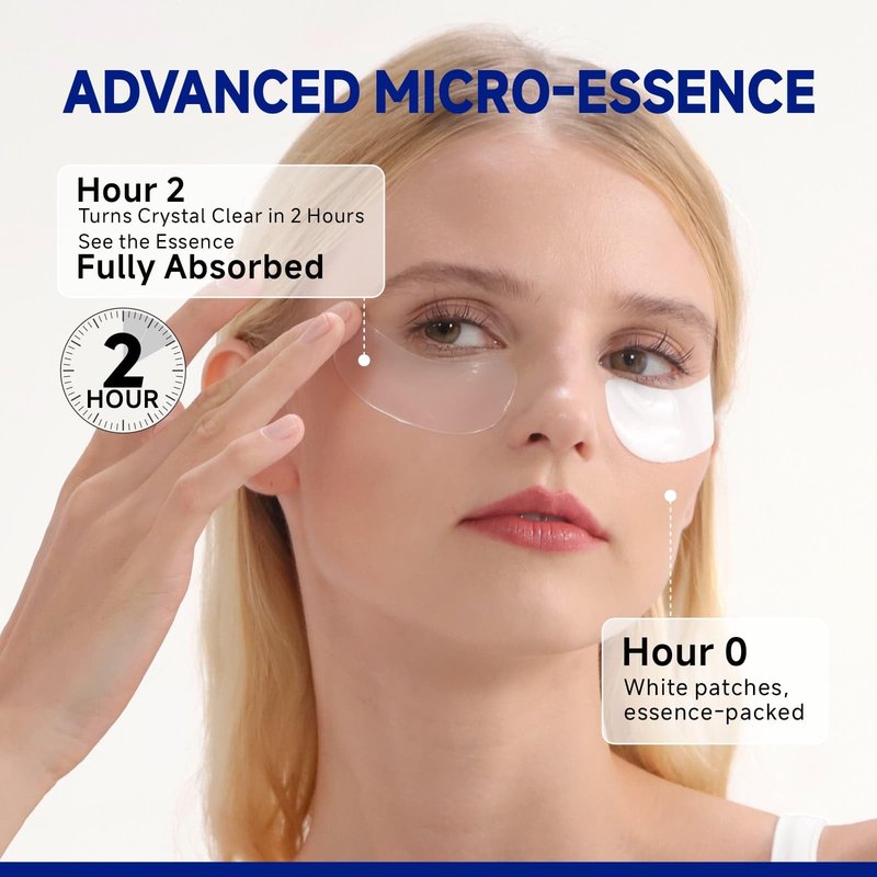 Dr Vincent Peptide Under Eye Patches, Firming Eye Patches Instant Reduces Dark Circles and Puffiness, Collagen Under Eye Mask for Bags Treatment, Wrinkles, 12 Pairs, Vegan